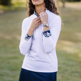Kastel Denmark Navy Lush Garden Tailored White Long Sleeve Show Shirt - Kastel Denmark - Equiluxe Tack