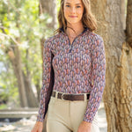 Kastel Denmark Navy Plumes Long Sleeve 1/4 Zip Sun Shirt - Kastel Denmark - Equiluxe Tack