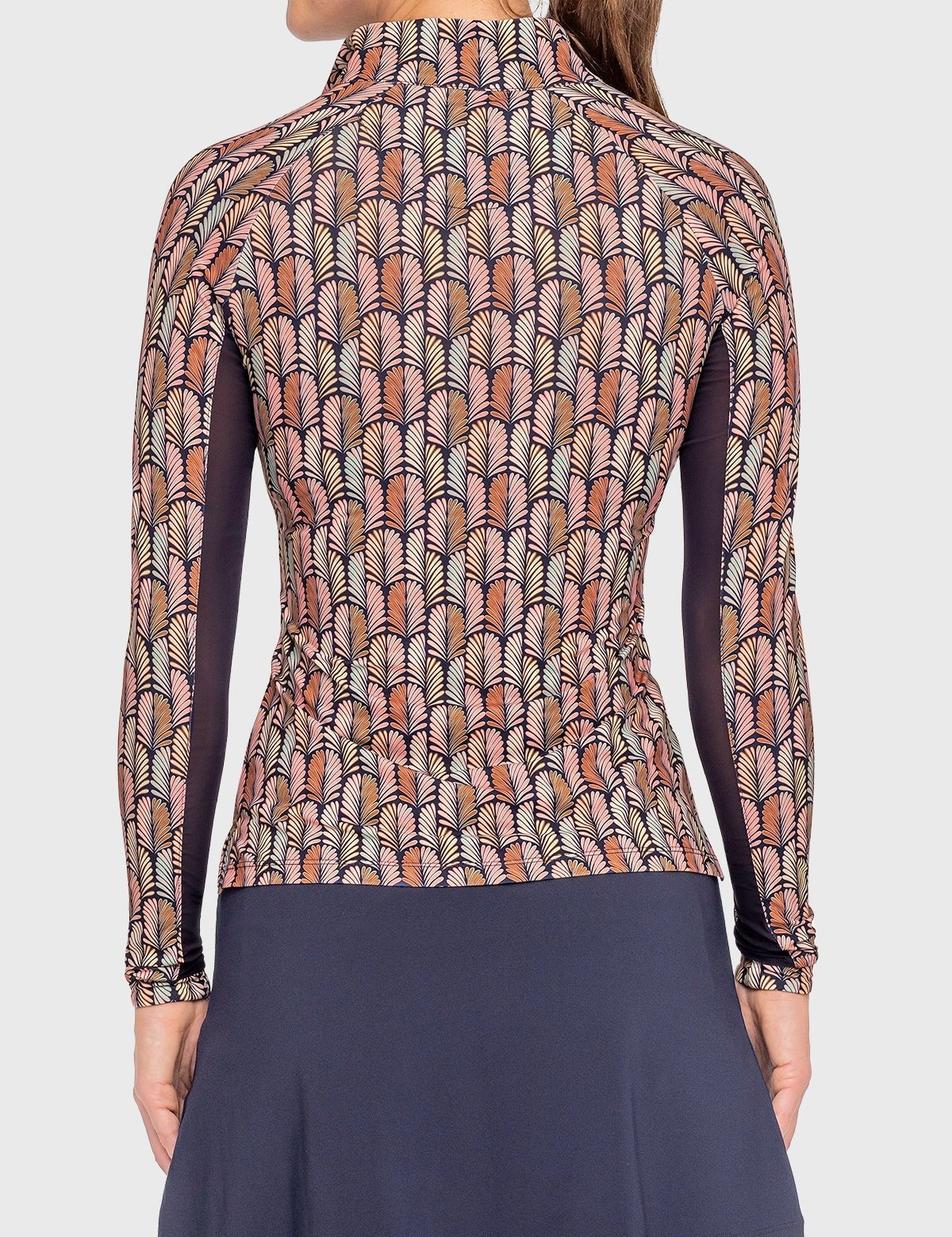 Kastel Denmark Navy Plumes Long Sleeve 1/4 Zip Sun Shirt - Kastel Denmark - Equiluxe Tack