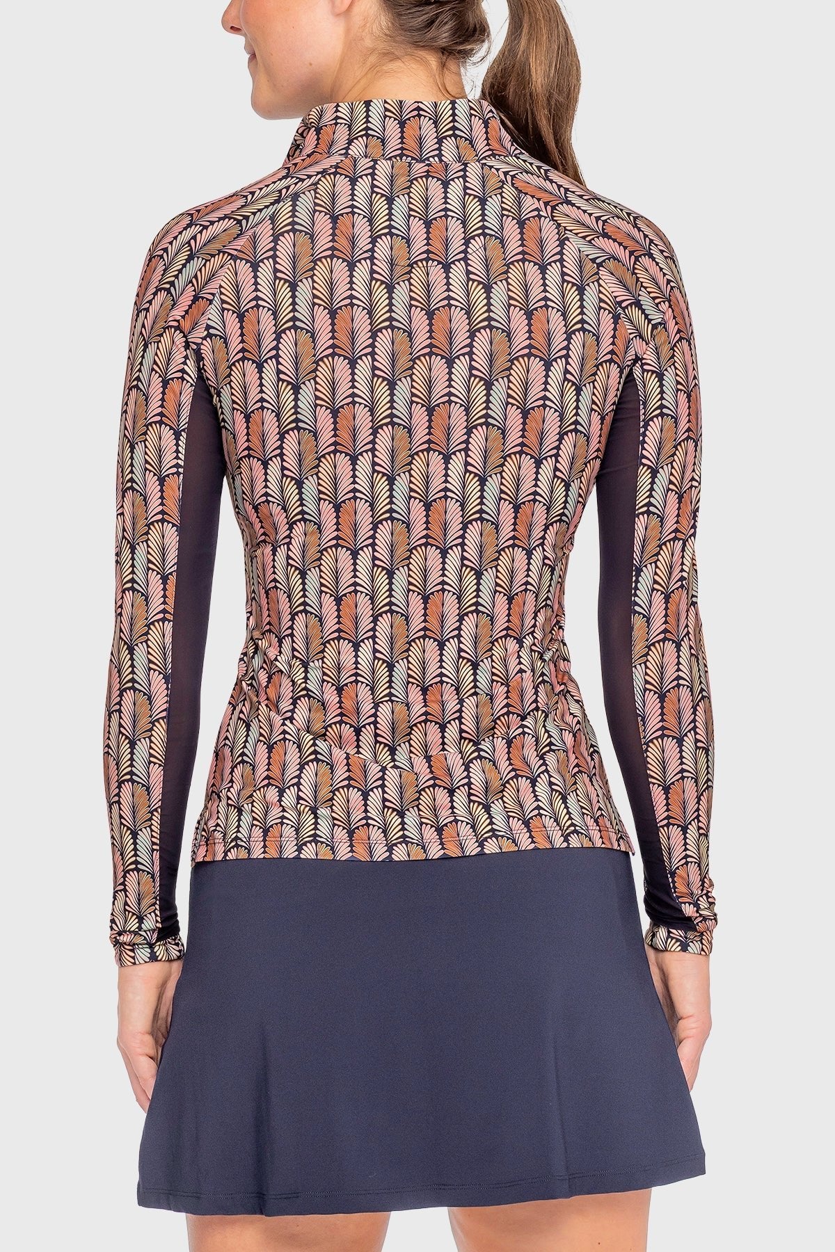 Kastel Denmark Navy Plumes Long Sleeve 1/4 Zip Sun Shirt - Kastel Denmark - Equiluxe Tack