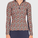 Kastel Denmark Navy Plumes Long Sleeve 1/4 Zip Sun Shirt - Kastel Denmark - Equiluxe Tack