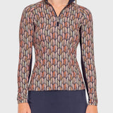 Kastel Denmark Navy Plumes Long Sleeve 1/4 Zip Sun Shirt - Kastel Denmark - Equiluxe Tack