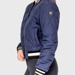 Kastel Denmark Navy Quilted Sporty Trim Full Zip Bomber Jacket - Kastel Denmark - Equiluxe Tack