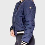 Kastel Denmark Navy Quilted Sporty Trim Full Zip Bomber Jacket - Kastel Denmark - Equiluxe Tack