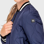 Kastel Denmark Navy Quilted Sporty Trim Full Zip Bomber Jacket - Kastel Denmark - Equiluxe Tack