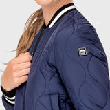 Kastel Denmark Navy Quilted Sporty Trim Full Zip Bomber Jacket - Kastel Denmark - Equiluxe Tack