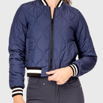 Kastel Denmark Navy Quilted Sporty Trim Full Zip Bomber Jacket - Kastel Denmark - Equiluxe Tack