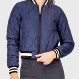 Kastel Denmark Navy Quilted Sporty Trim Full Zip Bomber Jacket - Kastel Denmark - Equiluxe Tack
