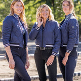 Kastel Denmark Navy Quilted Sporty Trim Full Zip Bomber Jacket - Kastel Denmark - Equiluxe Tack