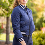 Kastel Denmark Navy Quilted Sporty Trim Full Zip Bomber Jacket - Kastel Denmark - Equiluxe Tack