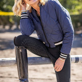 Kastel Denmark Navy Quilted Sporty Trim Full Zip Bomber Jacket - Kastel Denmark - Equiluxe Tack