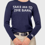 Kastel Denmark Navy "Take Me To The Barn" Crewneck Sweater - Kastel Denmark - Equiluxe Tack