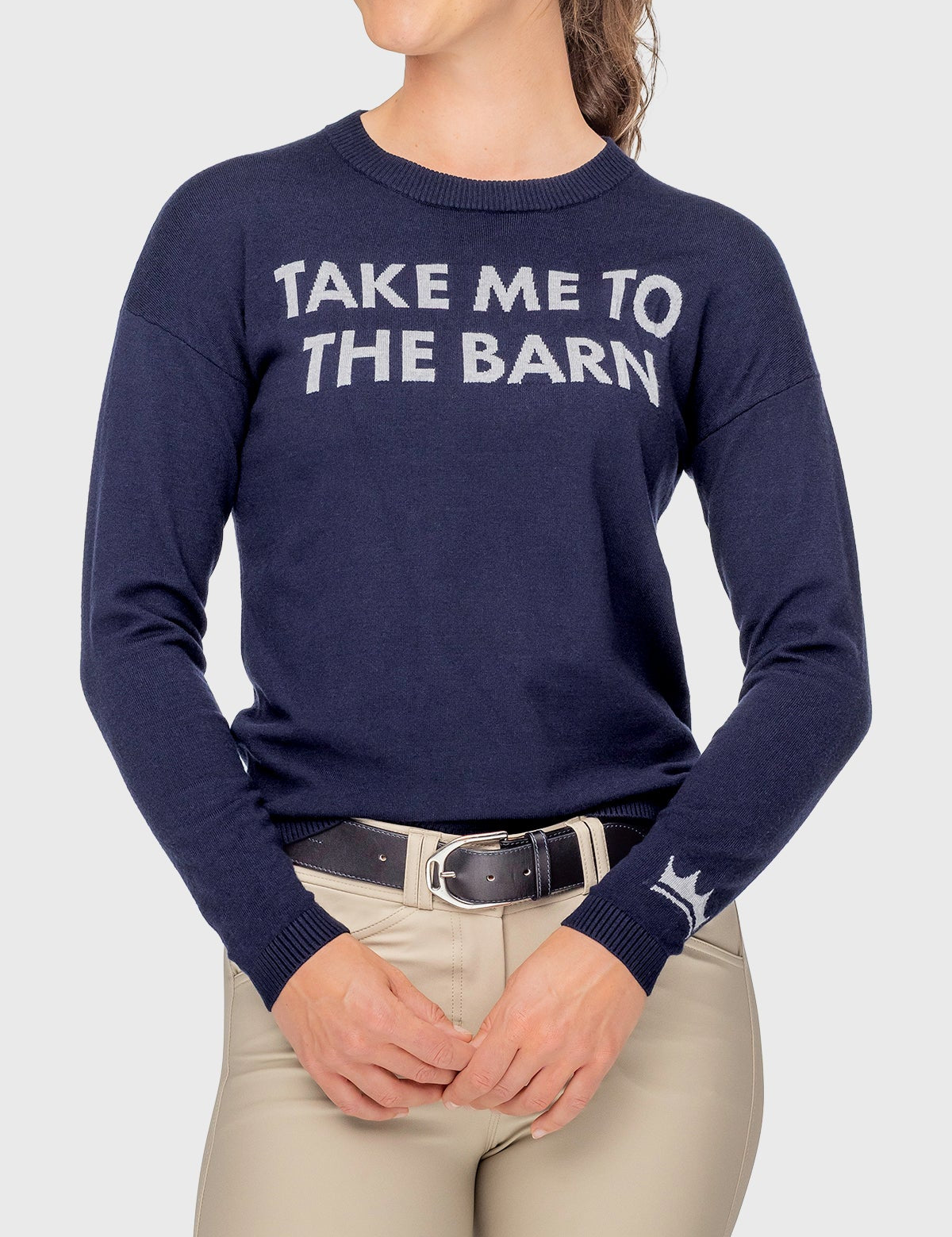 Kastel Denmark Navy "Take Me To The Barn" Crewneck Sweater - Kastel Denmark - Equiluxe Tack