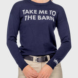 Kastel Denmark Navy "Take Me To The Barn" Crewneck Sweater - Kastel Denmark - Equiluxe Tack