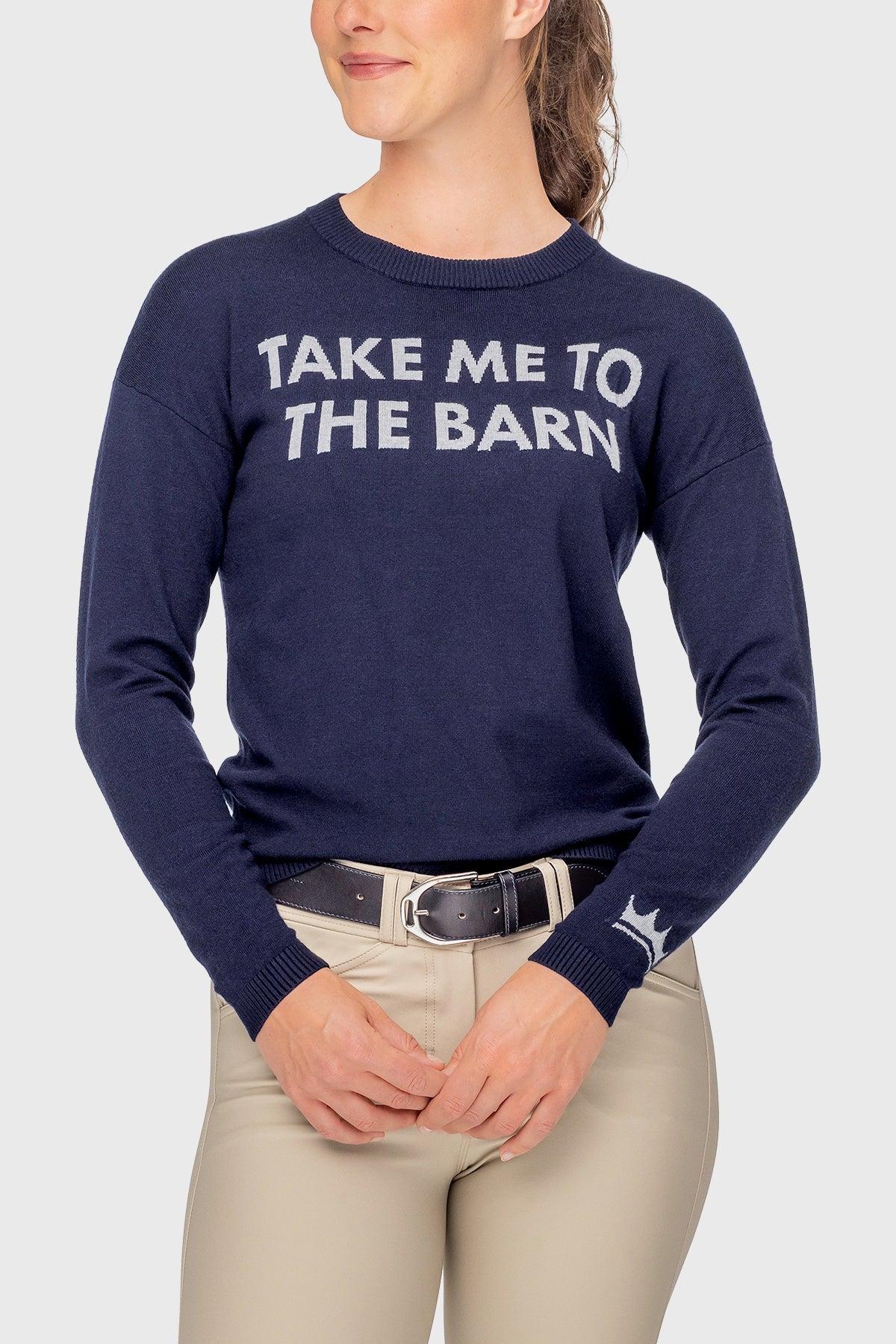 Kastel Denmark Navy "Take Me To The Barn" Crewneck Sweater - Kastel Denmark - Equiluxe Tack