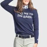 Kastel Denmark Navy "Take Me To The Barn" Crewneck Sweater - Kastel Denmark - Equiluxe Tack