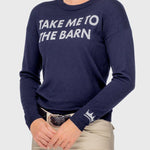 Kastel Denmark Navy "Take Me To The Barn" Crewneck Sweater - Kastel Denmark - Equiluxe Tack