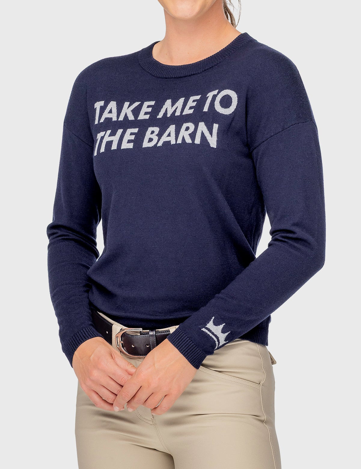 Kastel Denmark Navy "Take Me To The Barn" Crewneck Sweater - Kastel Denmark - Equiluxe Tack