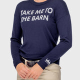 Kastel Denmark Navy "Take Me To The Barn" Crewneck Sweater - Kastel Denmark - Equiluxe Tack