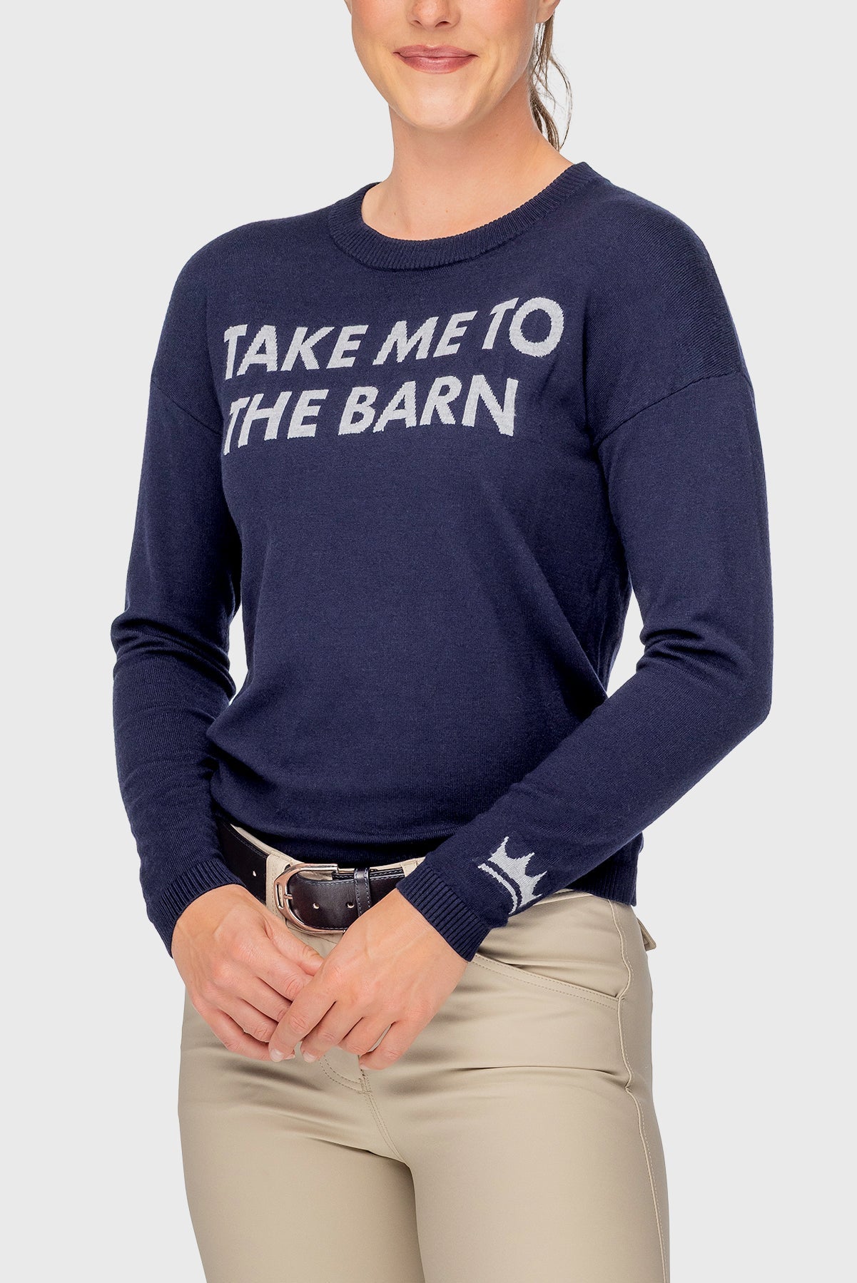 Kastel Denmark Navy "Take Me To The Barn" Crewneck Sweater - Kastel Denmark - Equiluxe Tack