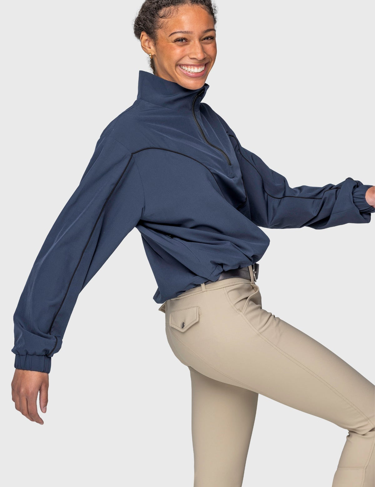 Kastel Denmark Navy W/Black Piping Anorak Jacket - Kastel Denmark - Equiluxe Tack