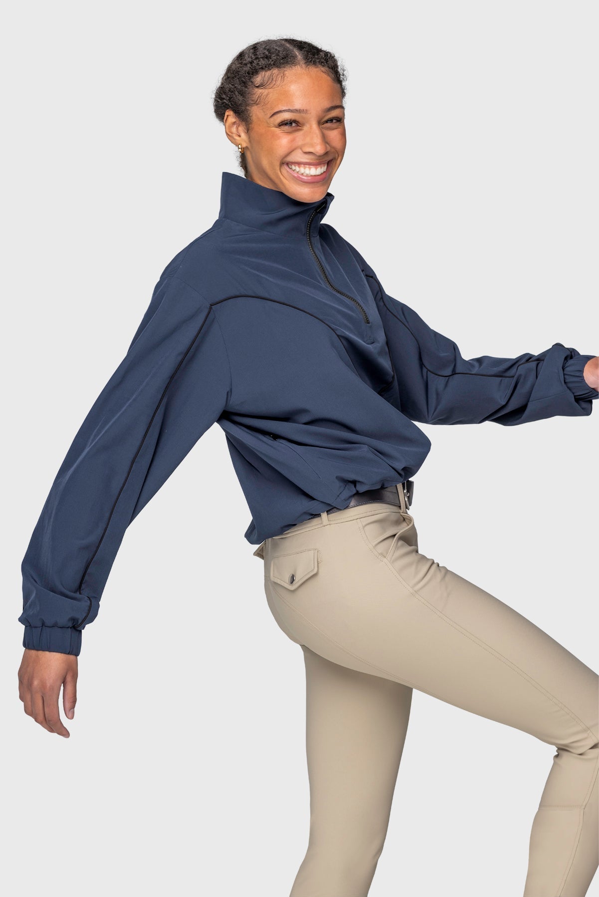 Kastel Denmark Navy W/Black Piping Anorak Jacket - Kastel Denmark - Equiluxe Tack