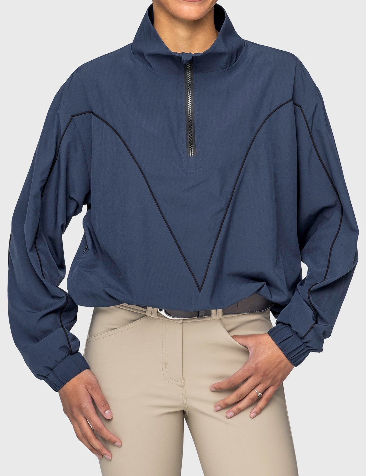 Kastel Denmark Navy W/Black Piping Anorak Jacket - Kastel Denmark - Equiluxe Tack