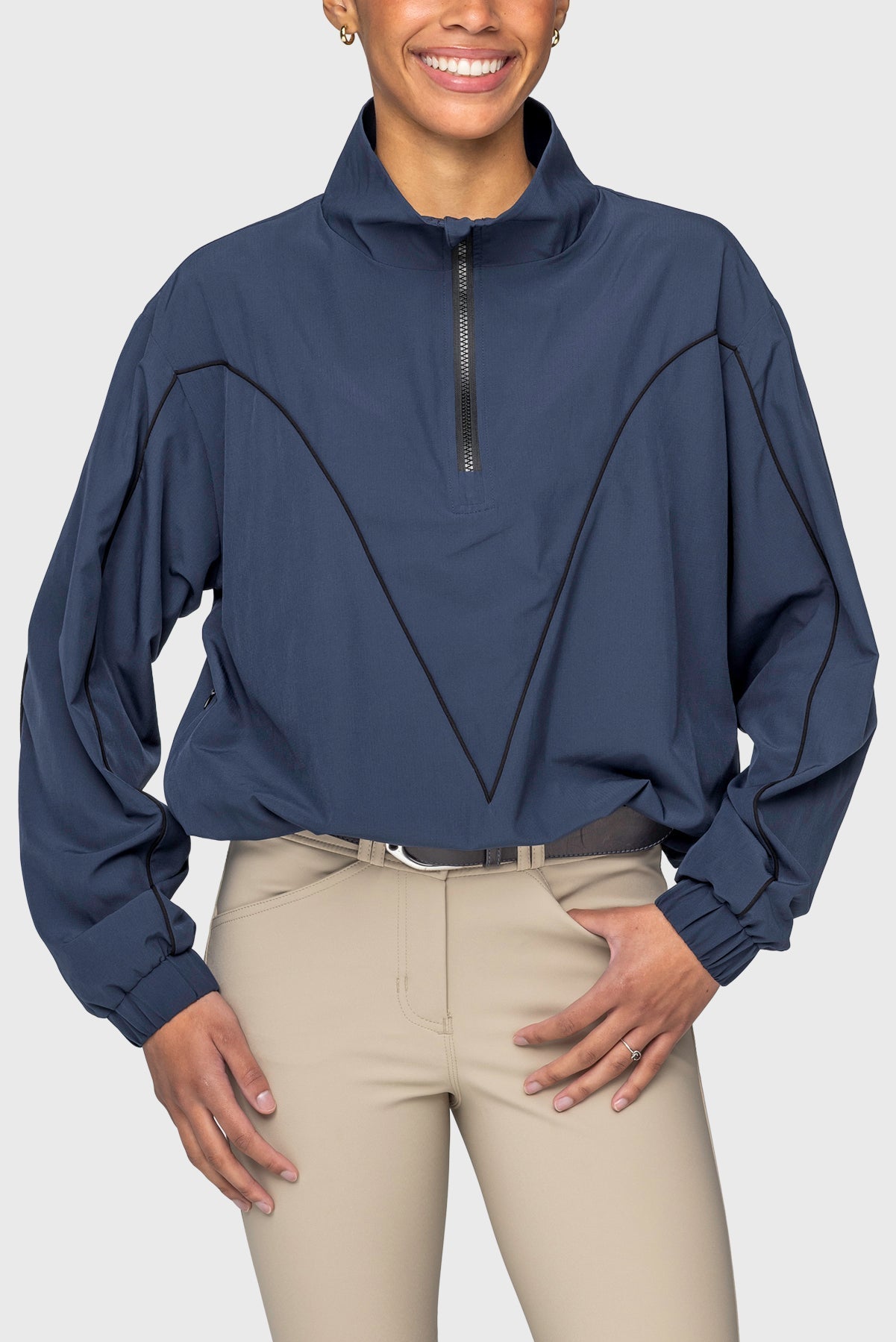 Kastel Denmark Navy W/Black Piping Anorak Jacket - Kastel Denmark - Equiluxe Tack