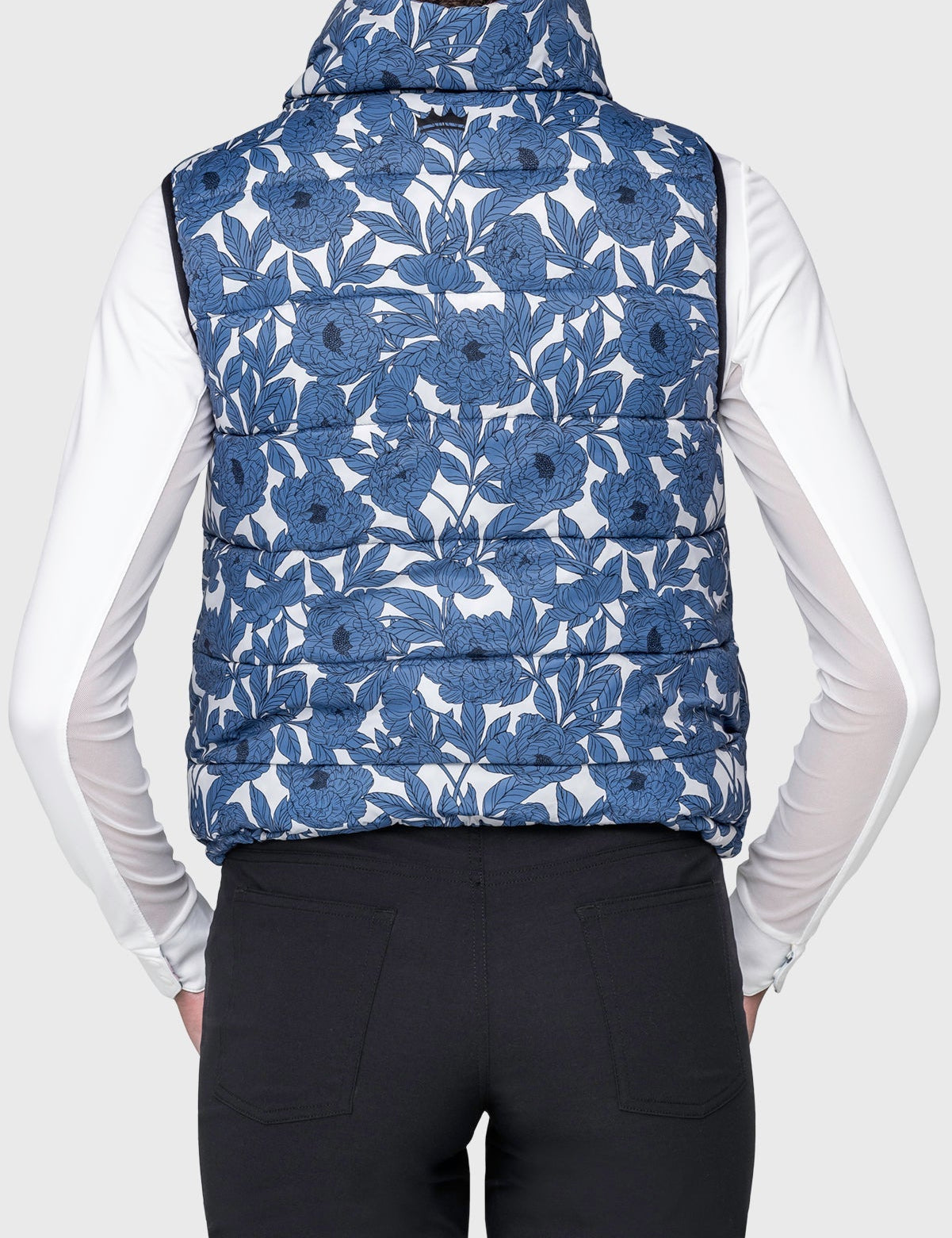 Kastel Denmark Pacific Blue Wild Rose & Black Reversible Puffer Vest - Kastel Denmark - Equiluxe Tack