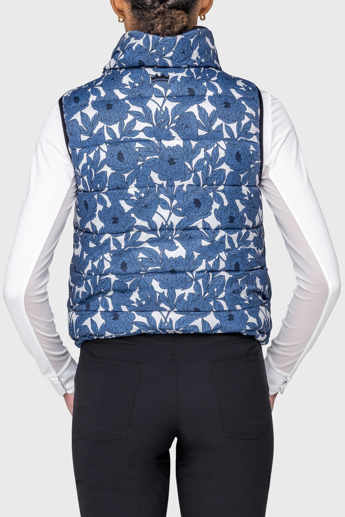 Kastel Denmark Pacific Blue Wild Rose & Black Reversible Puffer Vest - Kastel Denmark - Equiluxe Tack