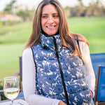 Kastel Denmark Pacific Blue Wild Rose & Black Reversible Puffer Vest - Kastel Denmark - Equiluxe Tack