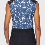 Kastel Denmark Pacific Blue Wild Rose Lace Shoulder Tank 1/4 Zip Sun Shirt - Kastel Denmark - Equiluxe Tack