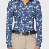 Kastel Denmark Pacific Blue Wild Rose Long Sleeve 1/4 Zip Sun Shirt - Kastel Denmark - Equiluxe Tack