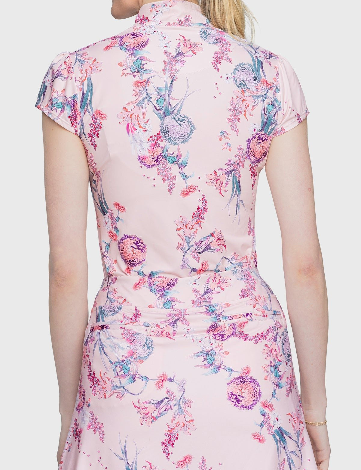 Kastel Denmark Pink Tea Garden 1/4 Zip Cap Sleeve Shirt - Kastel Denmark - Equiluxe Tack
