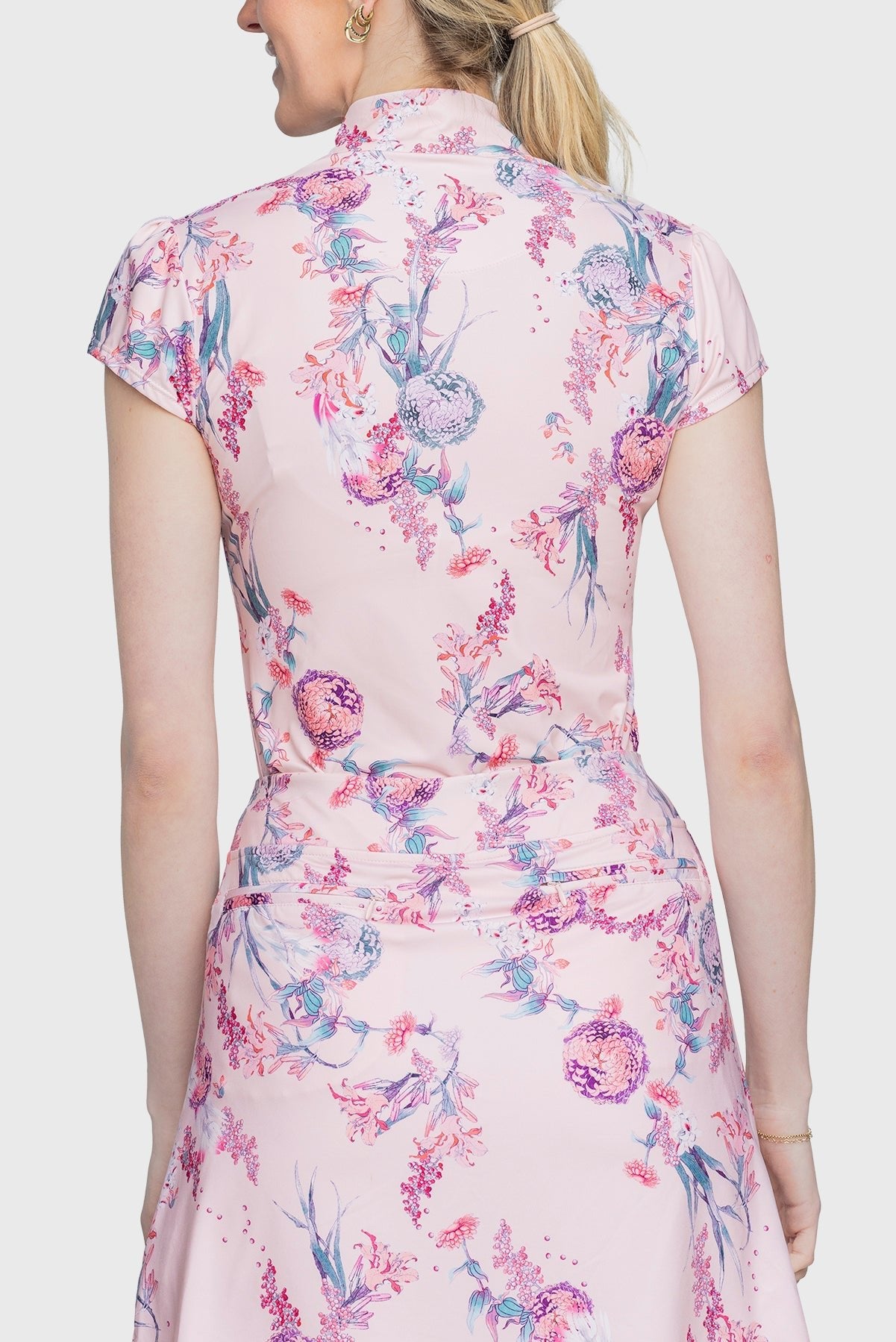 Kastel Denmark Pink Tea Garden 1/4 Zip Cap Sleeve Shirt - Kastel Denmark - Equiluxe Tack