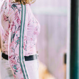 Kastel Denmark Pink Tea Garden 1/4 Zip Long Sleeve Shirt w/Striped Trim - Kastel Denmark - Equiluxe Tack