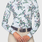 Kastel Denmark Powder Blue Botanical Long Sleeve 1/4 Zip Sun Shirt - Kastel Denmark - Equiluxe Tack