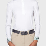 Kastel Denmark Powder Blue Botanical Tailored Long Sleeve Shirt 1/4 Zip Show Shirt - Kastel Denmark - Equiluxe Tack