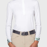 Kastel Denmark Powder Blue Botanical Tailored Long Sleeve Shirt 1/4 Zip Show Shirt - Kastel Denmark - Equiluxe Tack