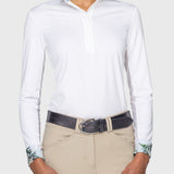 Kastel Denmark Powder Blue Botanical Tailored Long Sleeve Shirt 1/4 Zip Show Shirt - Kastel Denmark - Equiluxe Tack