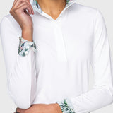 Kastel Denmark Powder Blue Botanical Tailored Long Sleeve Shirt 1/4 Zip Show Shirt - Kastel Denmark - Equiluxe Tack
