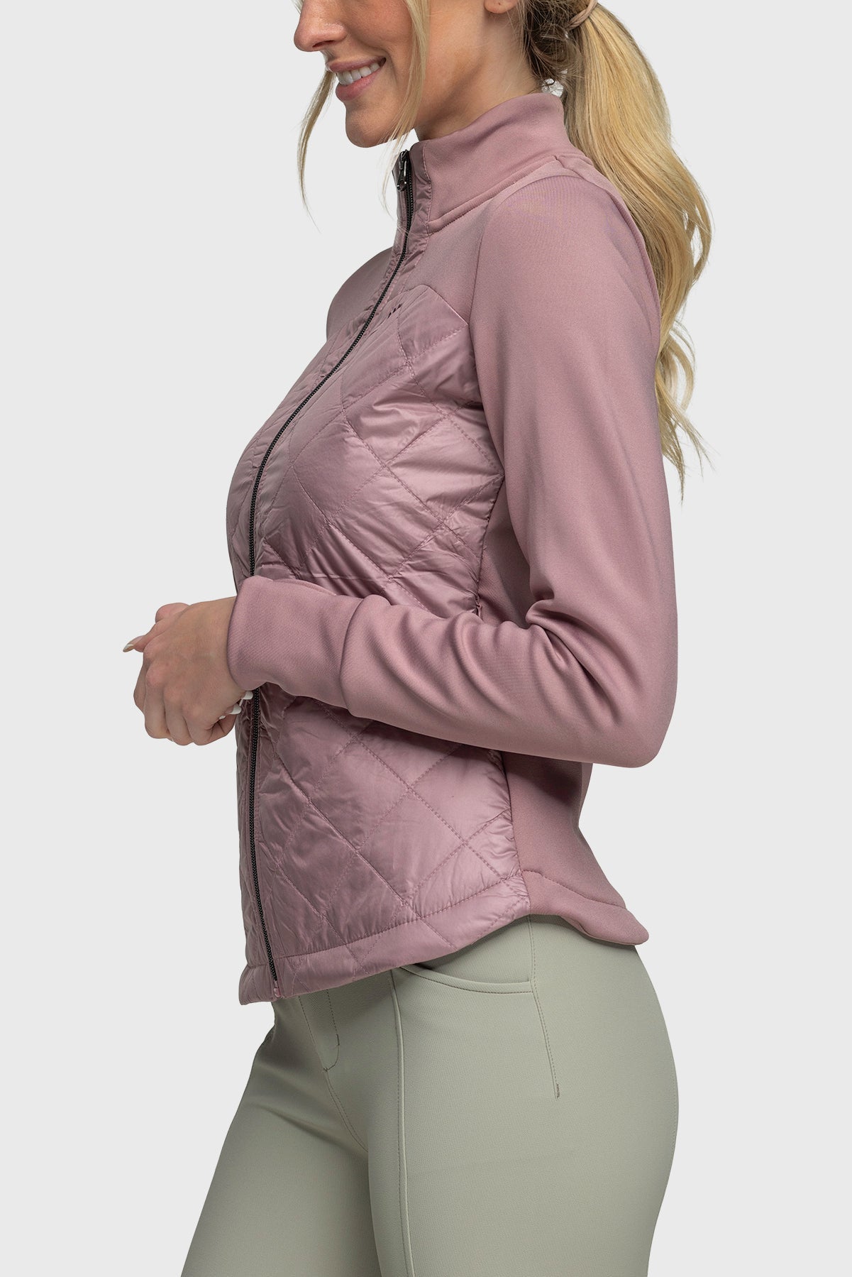 Kastel Denmark Quilted Front Dusty Mauve Full Zip Jacket - Kastel Denmark - Equiluxe Tack