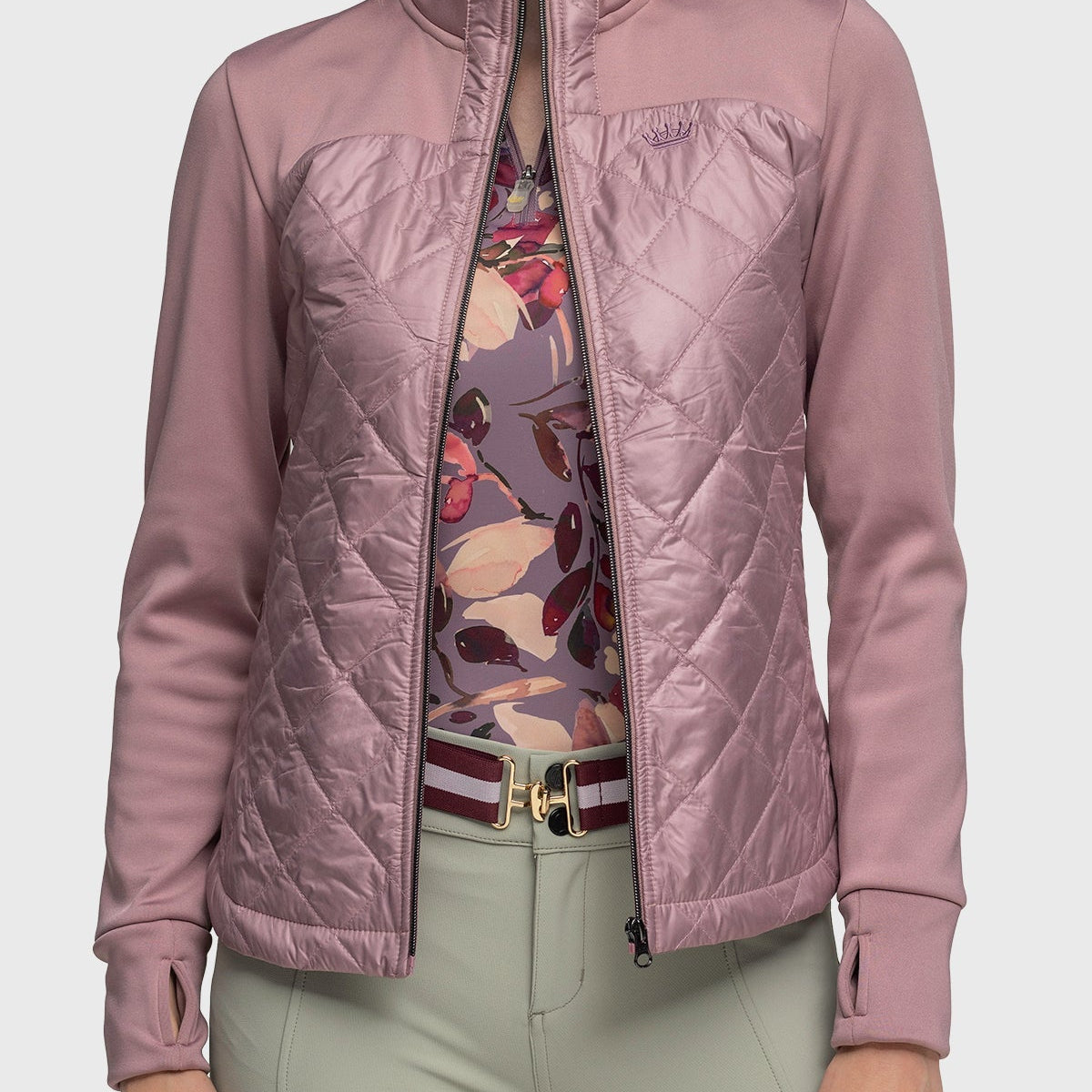 Kastel Denmark Quilted Front Dusty Mauve Full Zip Jacket - Kastel Denmark - Equiluxe Tack