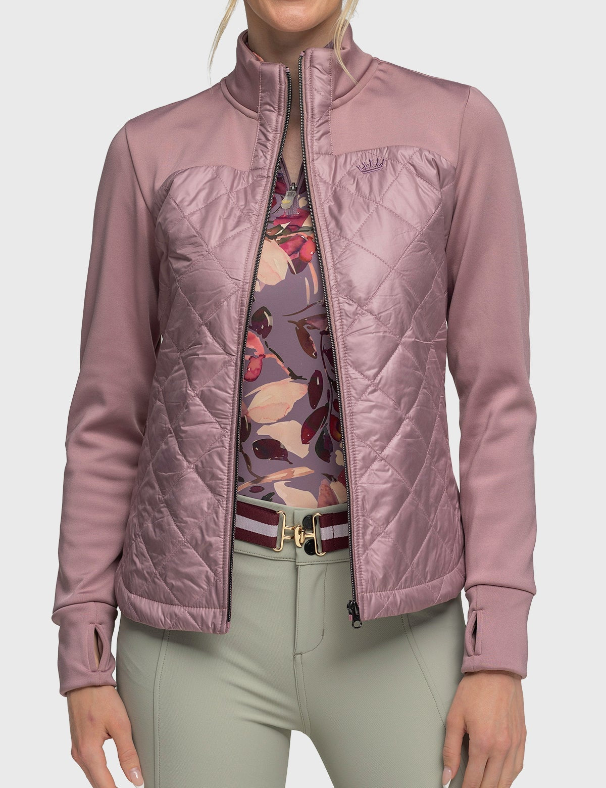 Kastel Denmark Quilted Front Dusty Mauve Full Zip Jacket - Kastel Denmark - Equiluxe Tack