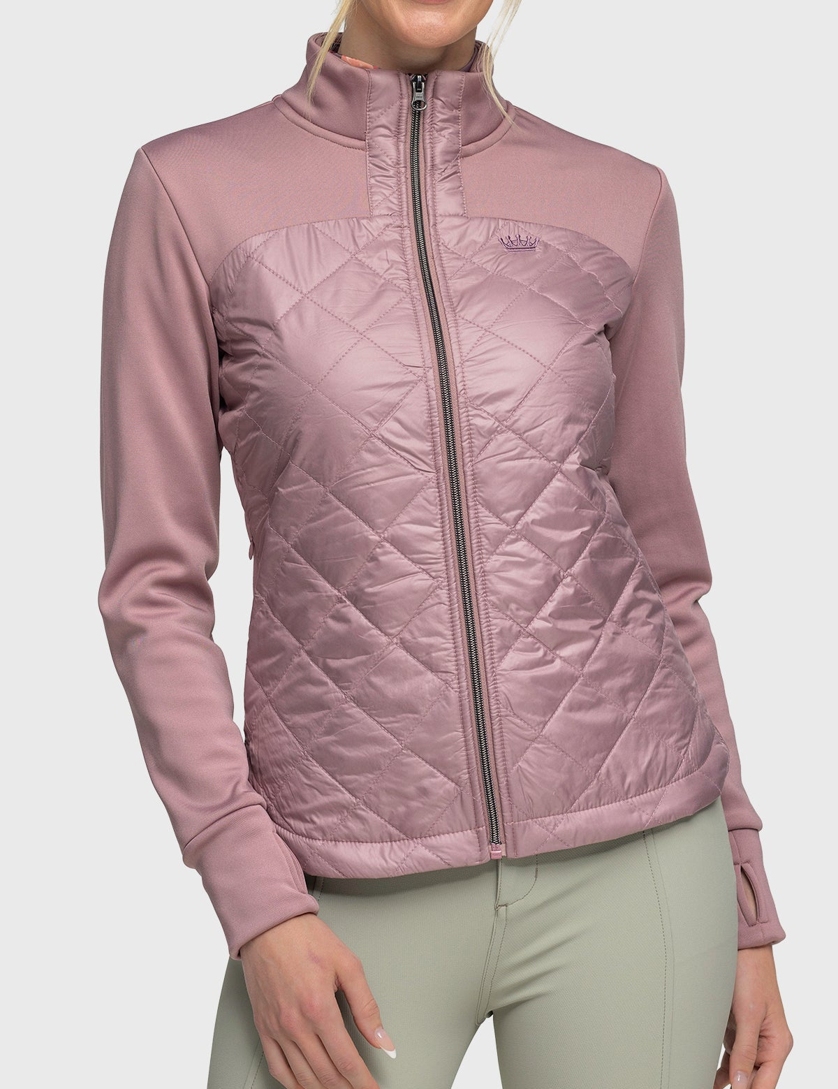 Kastel Denmark Quilted Front Dusty Mauve Full Zip Jacket - Kastel Denmark - Equiluxe Tack