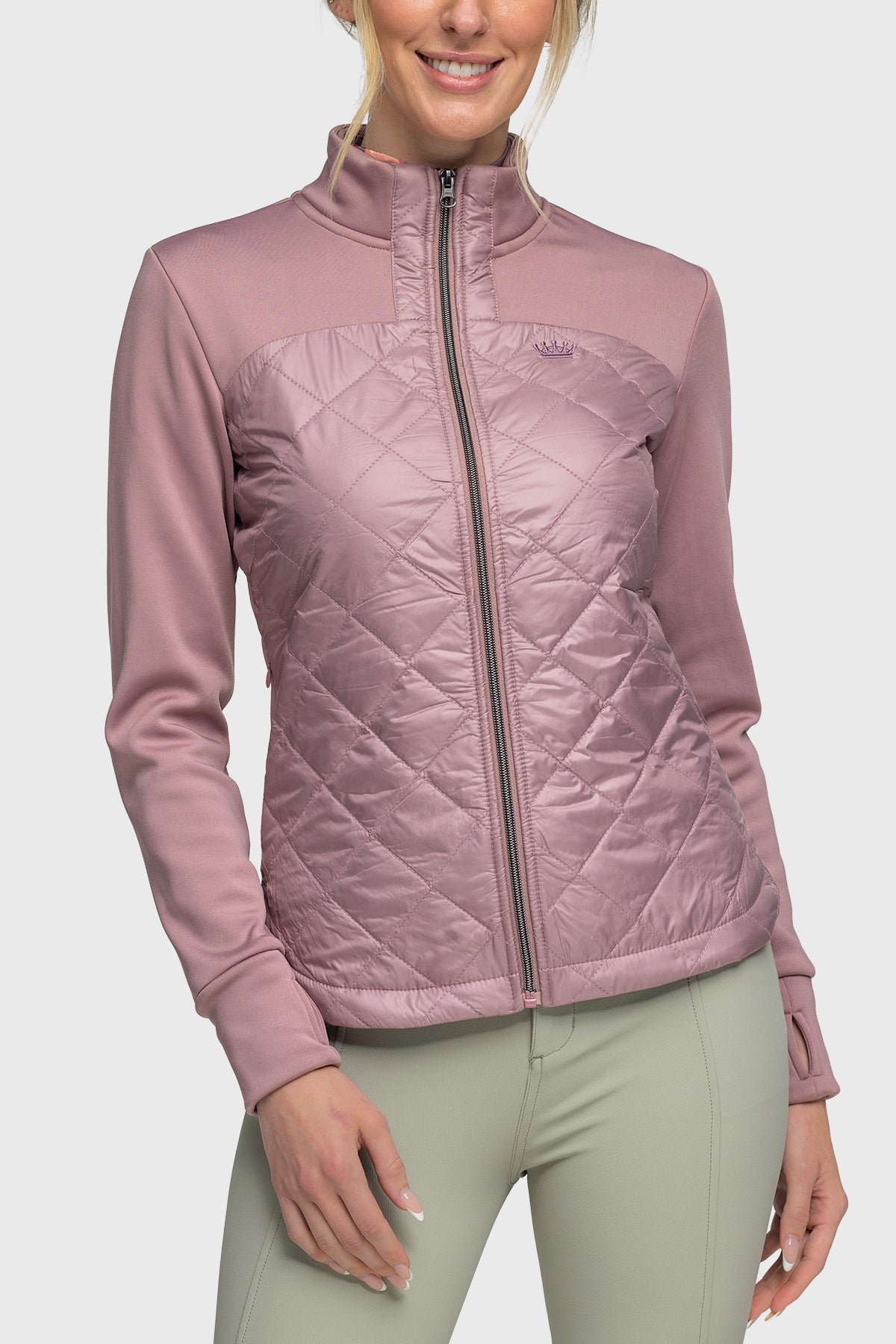 Kastel Denmark Quilted Front Dusty Mauve Full Zip Jacket - Kastel Denmark - Equiluxe Tack