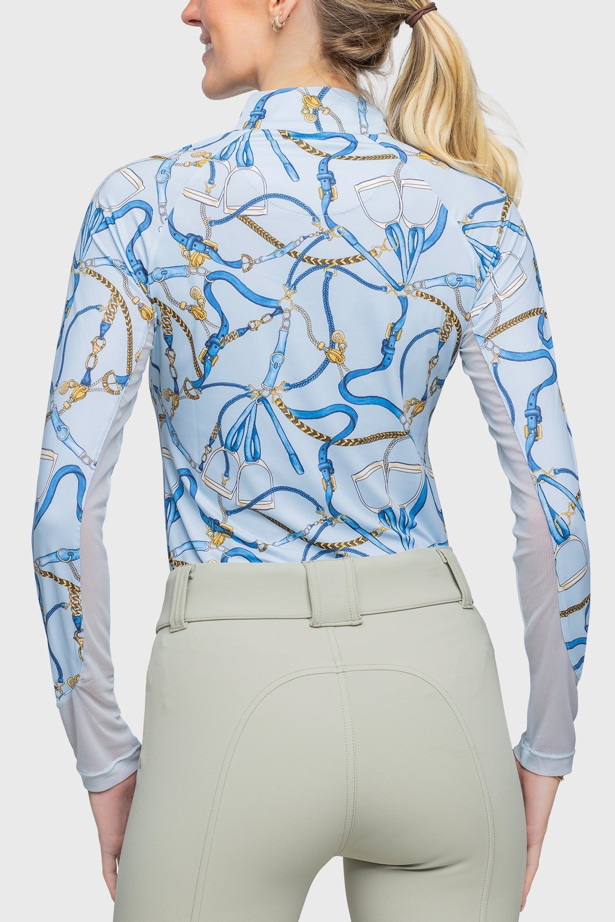 Kastel Denmark Robin's Egg Belt Print Long Sleeve 1/4 Zip Sun Shirt - Kastel Denmark - Equiluxe Tack
