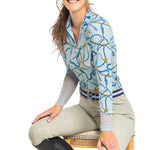 Kastel Denmark Robin's Egg Belt Print Long Sleeve 1/4 Zip Sun Shirt - Kastel Denmark - Equiluxe Tack