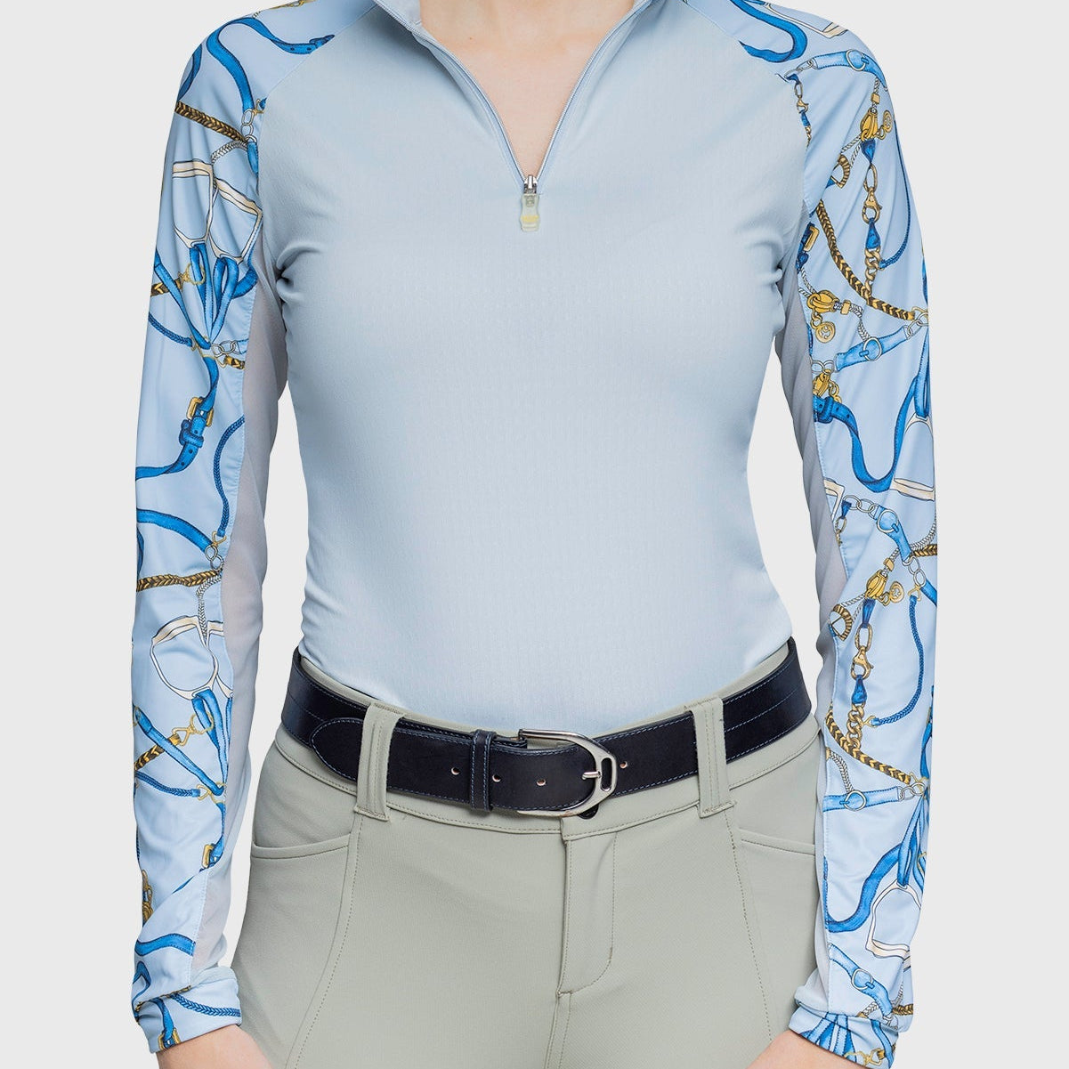 Kastel Denmark Robin's Egg Belt Print Long Sleeve Raglan 1/4 Zip Sun Shirt - Kastel Denmark - Equiluxe Tack