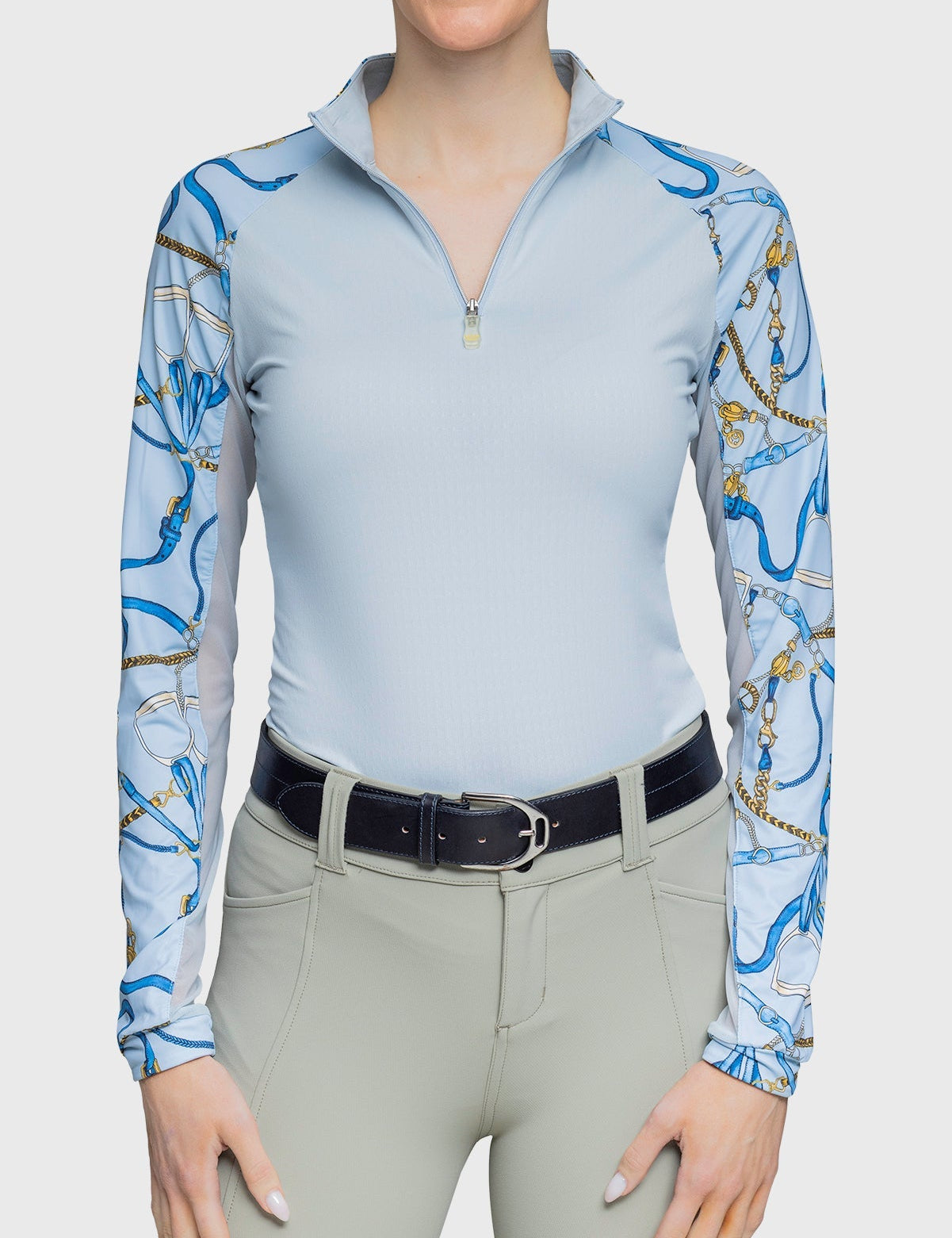 Kastel Denmark Robin's Egg Belt Print Long Sleeve Raglan 1/4 Zip Sun Shirt - Kastel Denmark - Equiluxe Tack